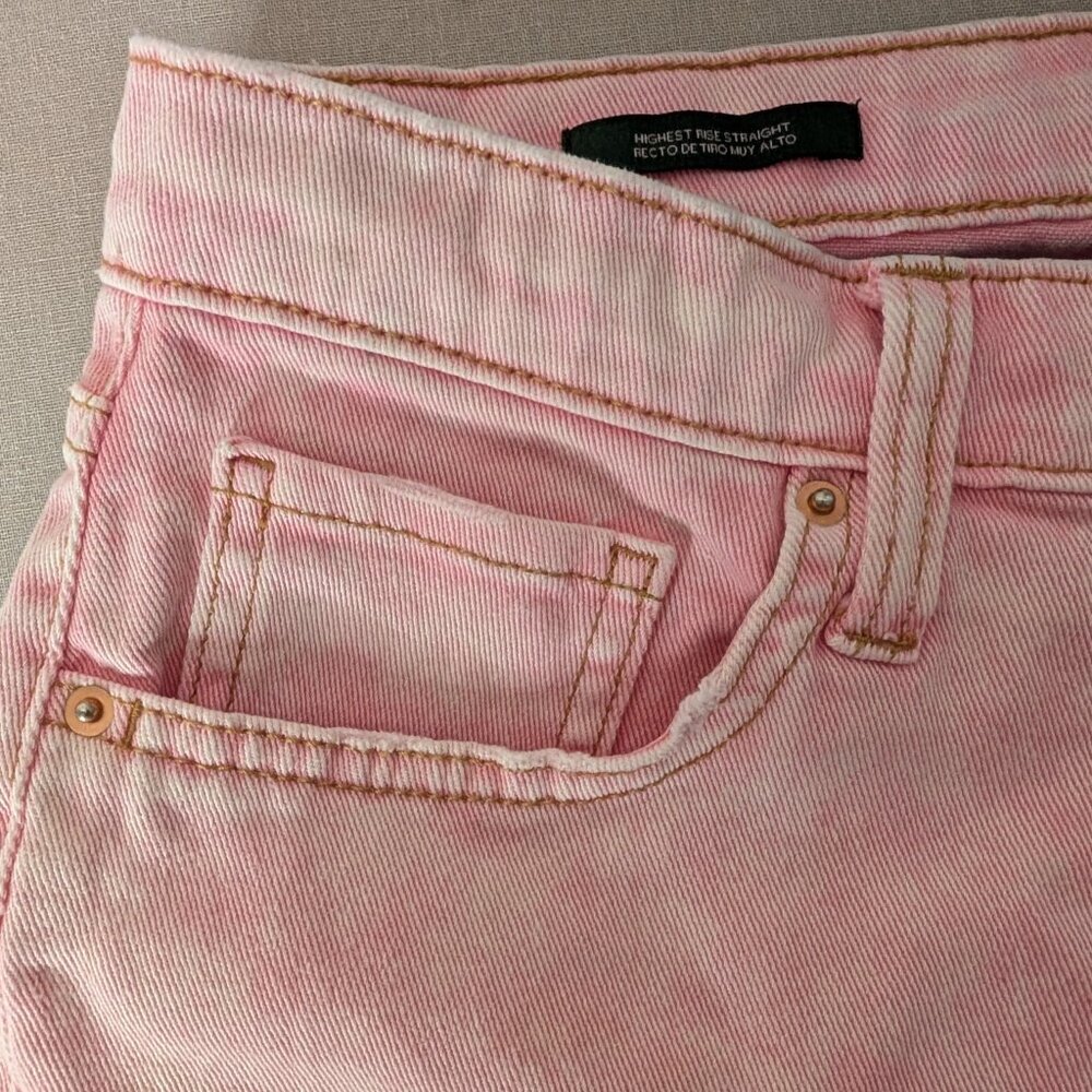 ⭐Wild Fable Women's Jeans Pants Pink Straight High Rise Cotton Blend Size 4⭐ - Picture 2 of 14